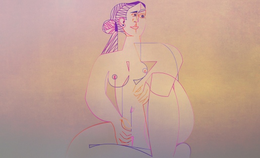 Mujer Sentada, geometrización de Pablo Picasso (1953), abstracción de Roberto_8805323297_l