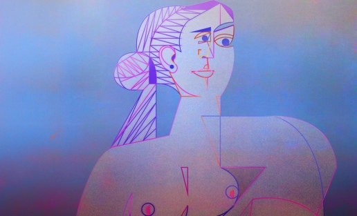 Mujer Sentada, geometrización de Pablo Picasso (1953), abstracción de Roberto_8805346887_l