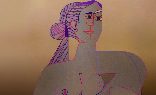 Mujer Sentada, geometrización de Pablo Picasso (1953), abstracción de Roberto_8805348105_l